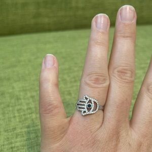 Sterling Silver Hamsa Hand Ring